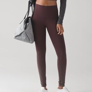Lululemon Ombre Black Cherry Wunder Under Pant